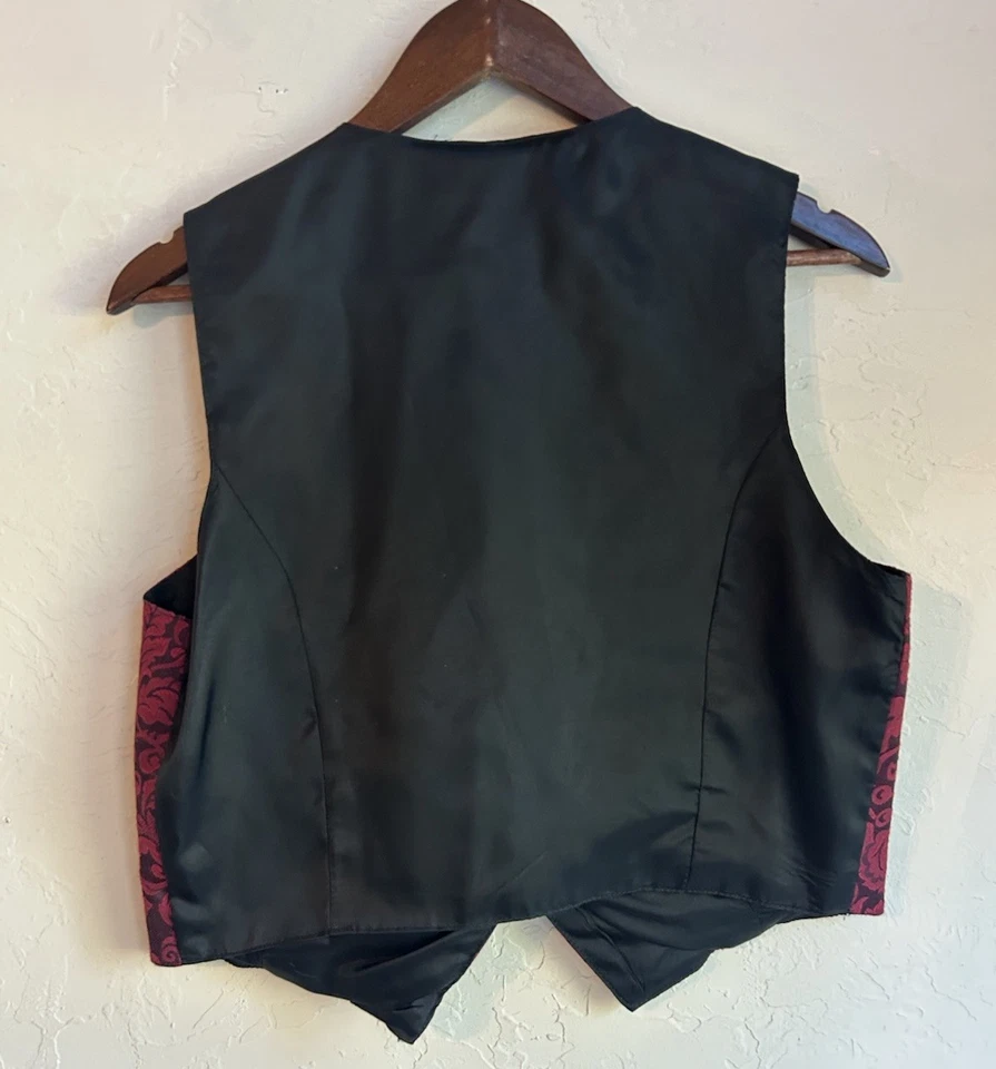 Vintage Clio Button Up Vest M L 90s Y2K Gothic Vamp Witchy Menswear Jacquard - Image 2 of 4