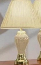 1-Piece Lamp Set Cream/Gold/Beige One 27"H table lamp with lamp Shade