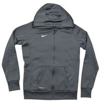 Nike Women's L Gray Polyester Activewear Jacket Therma Fit Run Hooded