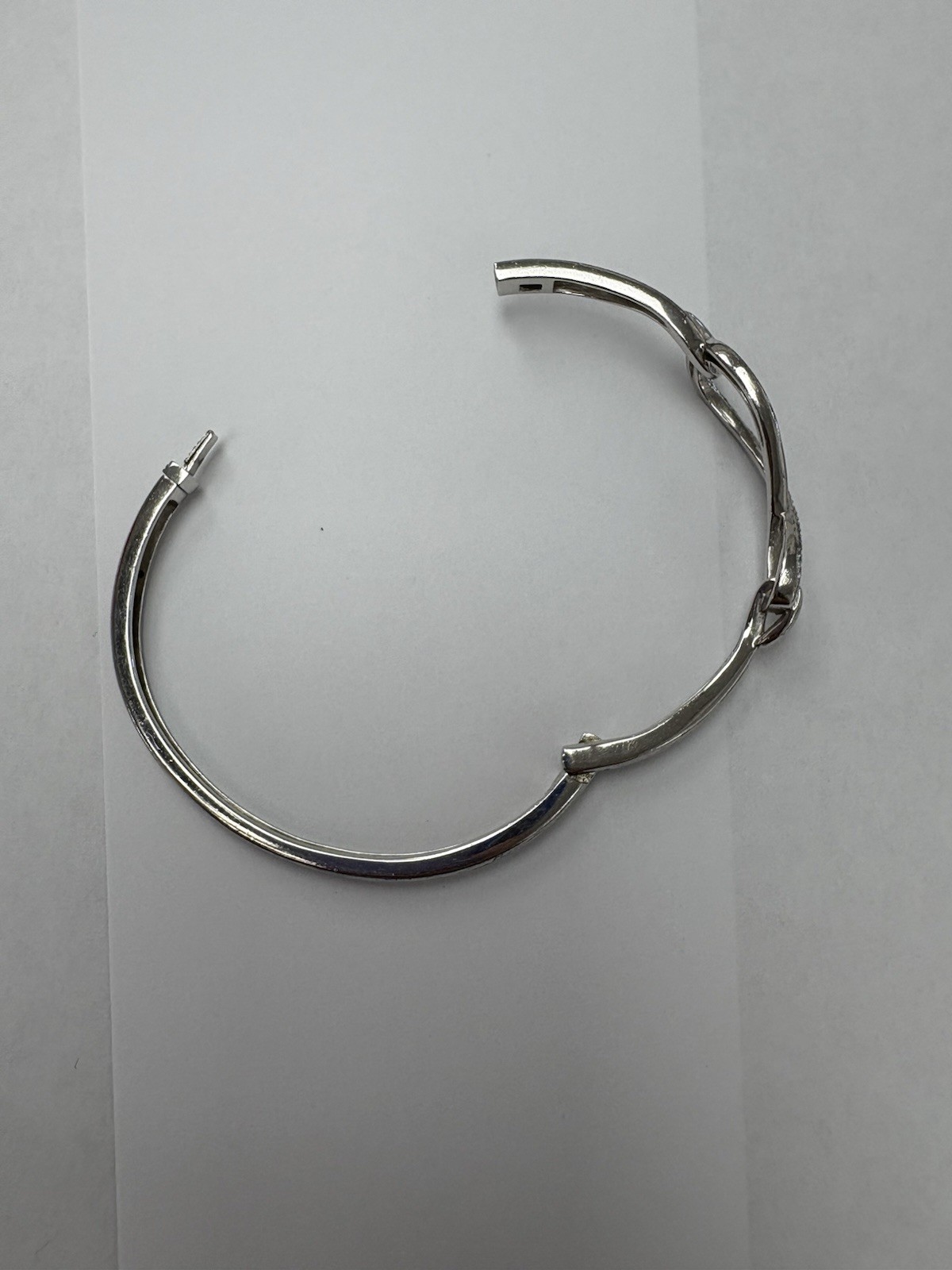 Natural Diamond Infinity Hinged Bangle Bracelet - image 6