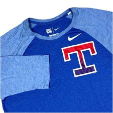 Texas Rangers Nike Tee Cooperstown Collection Athletic Cut Women's L 3/4 Raglan