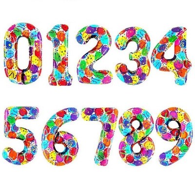 Colourful Number Balloon Birthday Party Decoration Glossy Foil 40'' Huge x1
