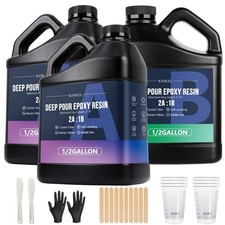 Deep Pour Epoxy Resin, 1.5 Gallon Resin Epoxy Kit 2:1 for 2-4 Inch Pour Depths