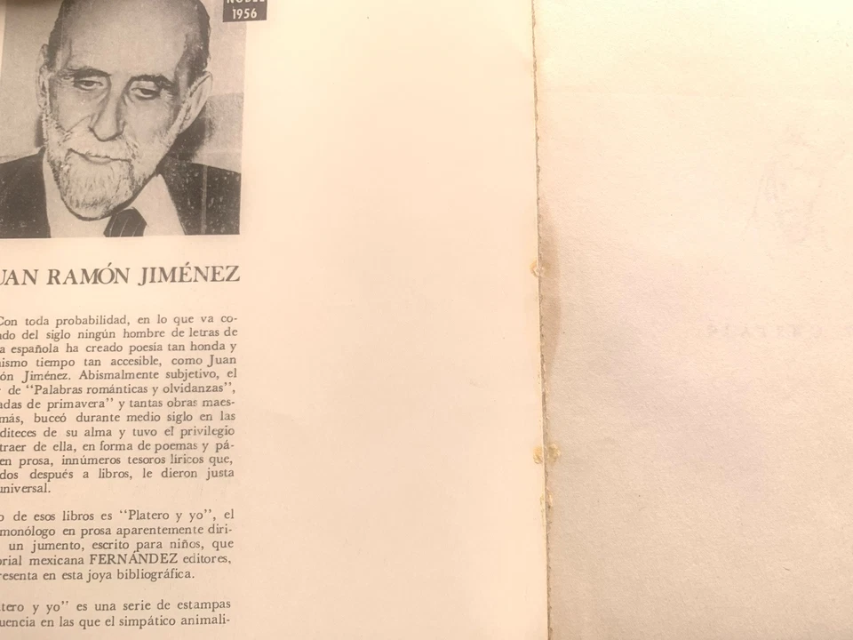 PLATERO Y YO(PREMIO NOBEL), Jimenez , Juan Ramon, 1976–SOFTCOVER; RARE, SPANISH! Foto 2 de 4