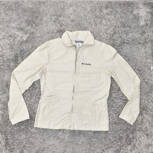 Columbia Omni Shade Women's Size M Basic Jacket Beige Cotton Blend