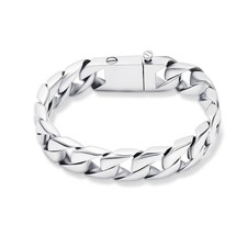 shajwo Cremation Urn Bracelet for Human Ashes for Men, Silver Cuban Link Brac...