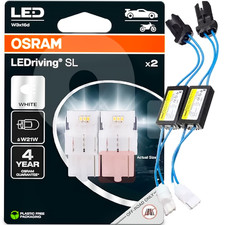 Set Glühbirnen Osram LED 6000K T20 W21W + Widerstände Beseitigt Fehler Canbus