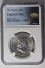 1962-D 50C FRANKLIN 90% SILVER HALF DOLLAR BRILLIANT UNC NGC MARTEEN STACKIND ED