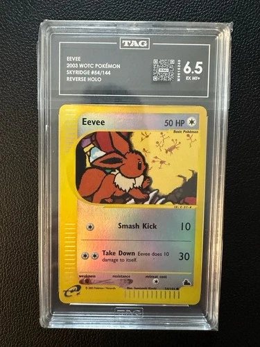 Eevee 54/144 Skyridge Reverse Holo 2003 TAG 6.5 EN Pokemon Card 50 HP