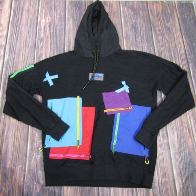 Cookies Hoodie Mens XL Patchwork Streetwear Pullover Unique Multi Color