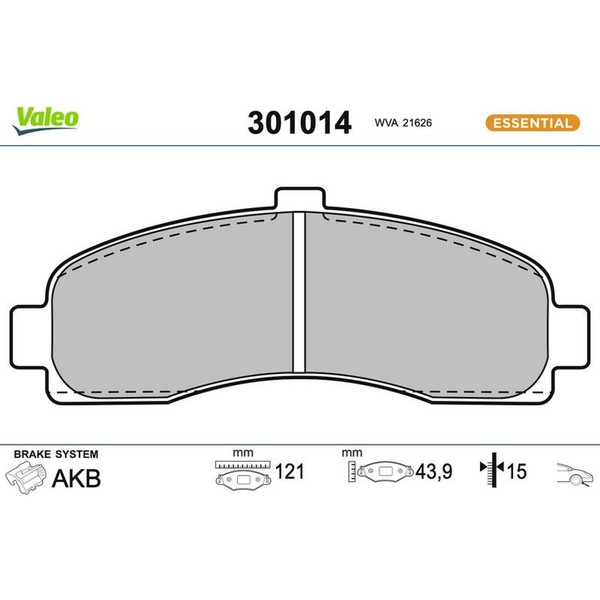Valeo 301014 Bremsbelagsatz-image