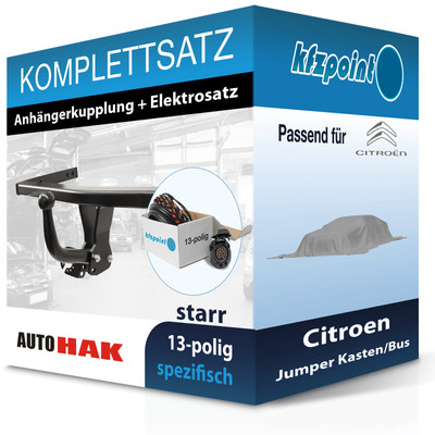 AUTO HAK Anhängekupplung starr und CONWYS E-Satz 13polig für Citroen Jumper 24-