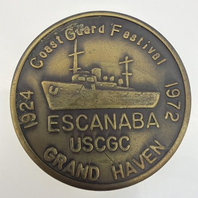 RARE 1972 Grand Haven Coast Guard Festival Medallion - USCG ESCANABA 1924-1972