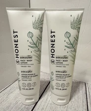 2x Honest Sensitive Face + Body Lotion 8 fl oz Fragrance Free Made in USA 