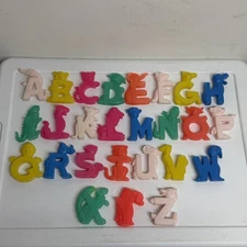 Vintage Set Of 26 Blowmold Plastic Animal Alphabet Letters Complete Colorful