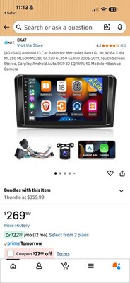 New 9  Apple CarPlay/Android Auto Car Stereo With Back Up Camera For Mercedes