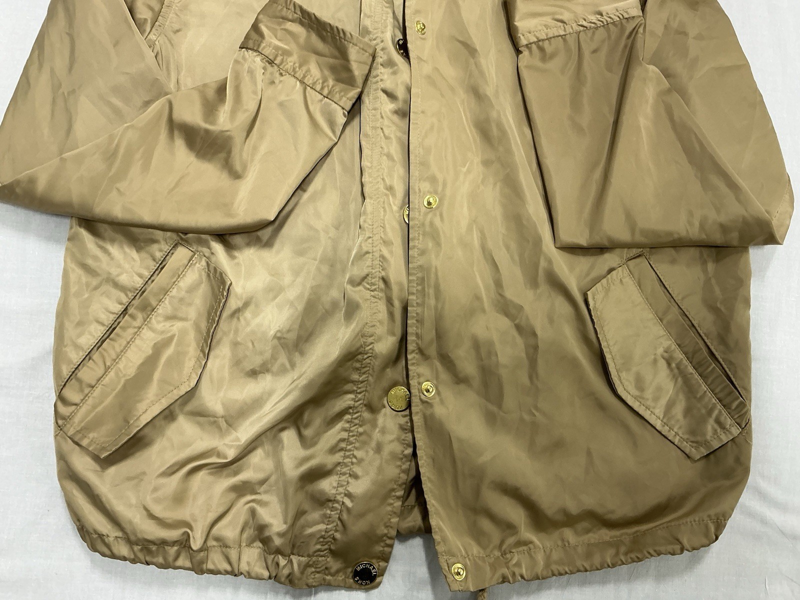 Michael Kors khaki basic hooded spring jacket/win… - image 7