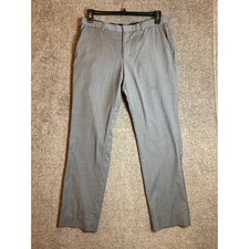 HUGO BOSS Mens Grey Flat Front Dress Pants Tailored Fit Business Casual Slacks