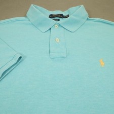 Polo Ralph Lauren Polo Shirt Mens XL Blue Classic Fit Pony Logo Cotton Mesh Knit