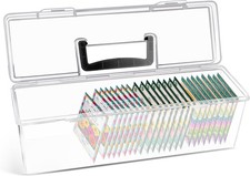 Seed Organizer Storage Box - Clear Plastic Seed Packet Keeper with Secure Lids