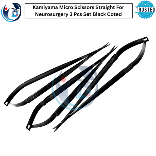 Kamiyama Micro Ciseaux Droit pour Neurochirurgie Lot de 3 Pièces Noir Coted - Photo 7/8