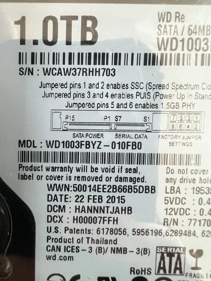 New Western Digital WD1003FBYZ 1TB 3.5" SATA III Enterprise Hard Drive. - Image 2 of 2