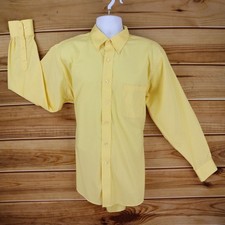 Chaps Dress Shirt Button-Down Collar Mens Size 16-16.5x34/35 Yellow Long Sleeve