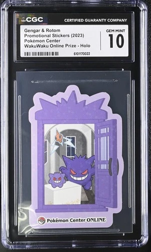 2023 CGC 10 Graded Pokemon Gengar & Rotom Wakuwaku Online Prize Holo