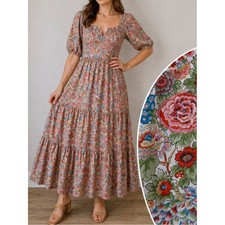 Roller Rabbit Liberty London Agnese Elysian Floral Tiered Maxi Dress S Cottage