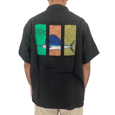 NATIVE OUTFITTERS Camp Shirt Size S New $99 Black Sailfish Boating Water Fishing