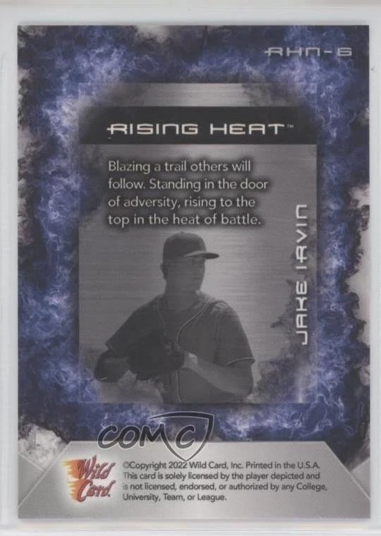 2022 Wild Card Matte SP Exclusive White Background - Blue /8 Jake Irvin #RHN-6 - Image 2 of 2