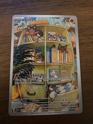 Pokémon Litten 167/162 Full Art Holo Illustration Rare SV05: Temporal Forces