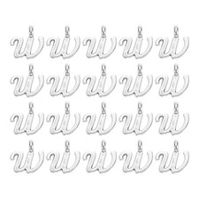 100Pcs A-Z Alphabet Charm, Metal Alphabet W Letter Charm Initial Charm, Silver