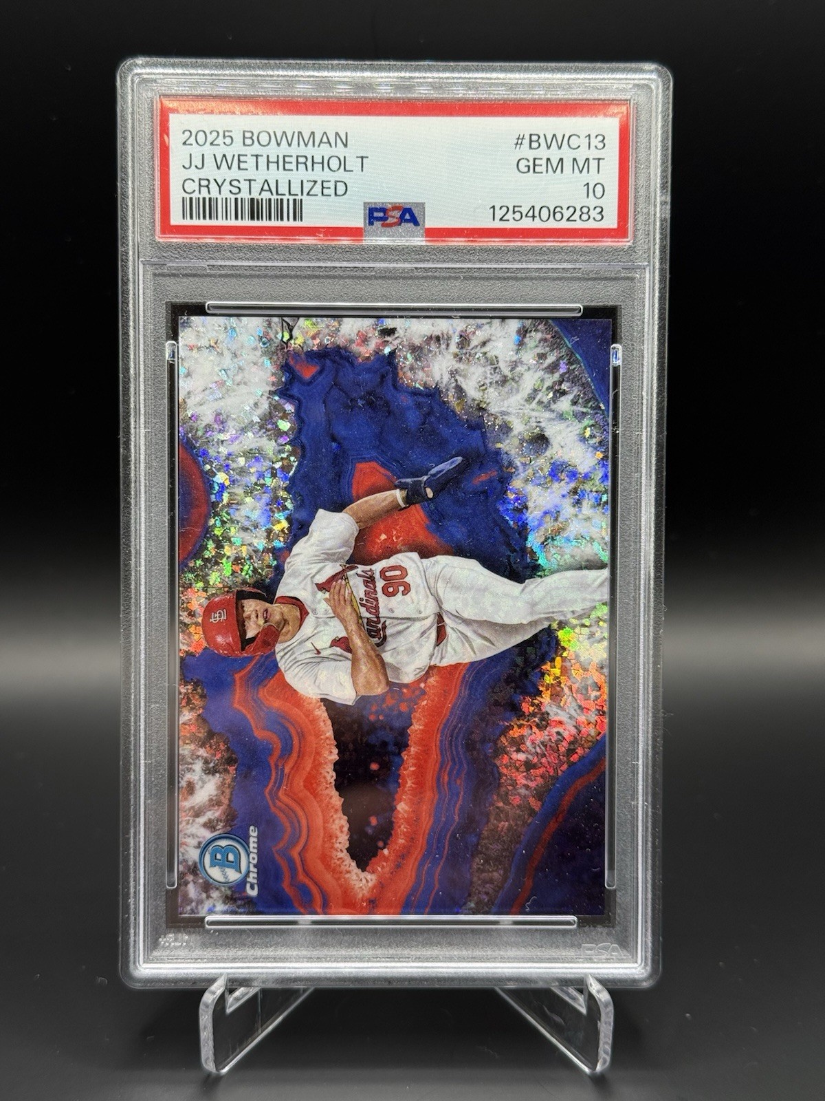 2025 Bowman Chrome Crystallized Sp JJ WETHERHOLT Cardinals PSA 10 Gem #BWC13
