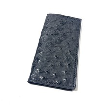 Black Ostrich Leather Rodeo Wallet - Amish Made in USA