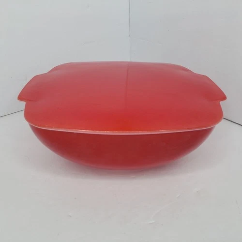 Vintage PYREX #515B-015 Red 1-1/2 Qt Casserole Server Bowl With Lid