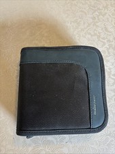 Mainstays Zippered Travel CD DVD Storage Holder Black 12 Two Sided Sleeves Case