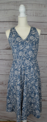 Pact Fit & Flare Open Back Midi Dress Looking Glass Floral Womens Small S  NWOT | eBay