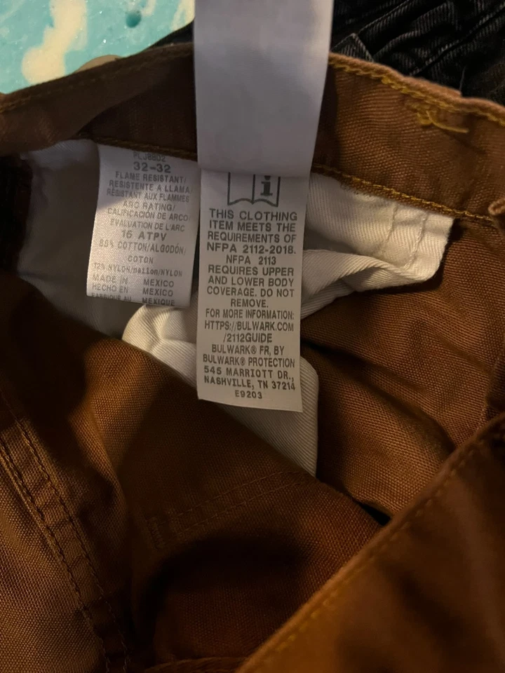 Pantalones de trabajo Bulwark FR marrón para hombre 32x32 resistentes al fuego CAT 2 FR cargo Foto 4 de 4