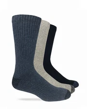 Carolina Ultimate Mens Outdoor Assorted Ribbed Boot Crew Socks 3 Pair Pack