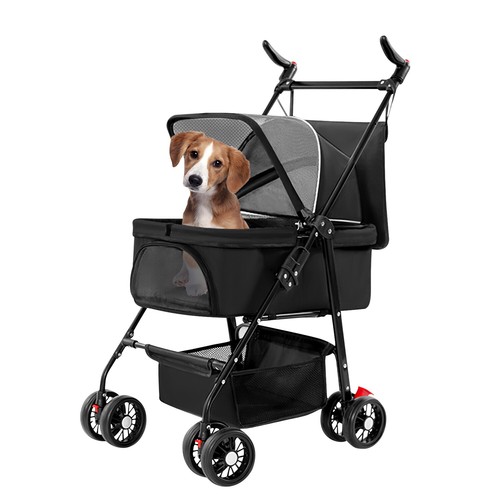 Pet Stroller Travel Carrier Dogs Strolling Cart Removable Liner Storage - Picture 11 of 19