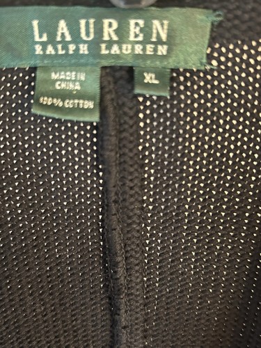Ralph Lauren Women’s Sz XL Black Knit Sweater Cardigan Jacket Military Style EUC - Picture 6 of 21