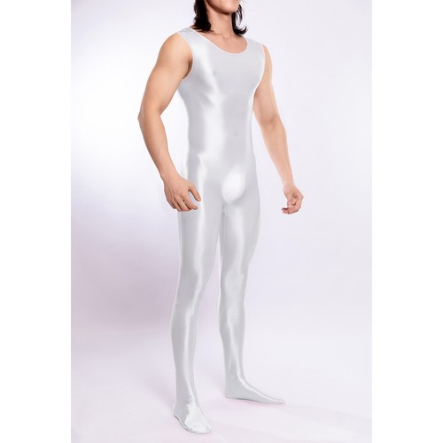 Men Glossy Full Body Bodysuit Lingerie Jumpsuit Round Neck Leotard AU - Picture 72 of 82