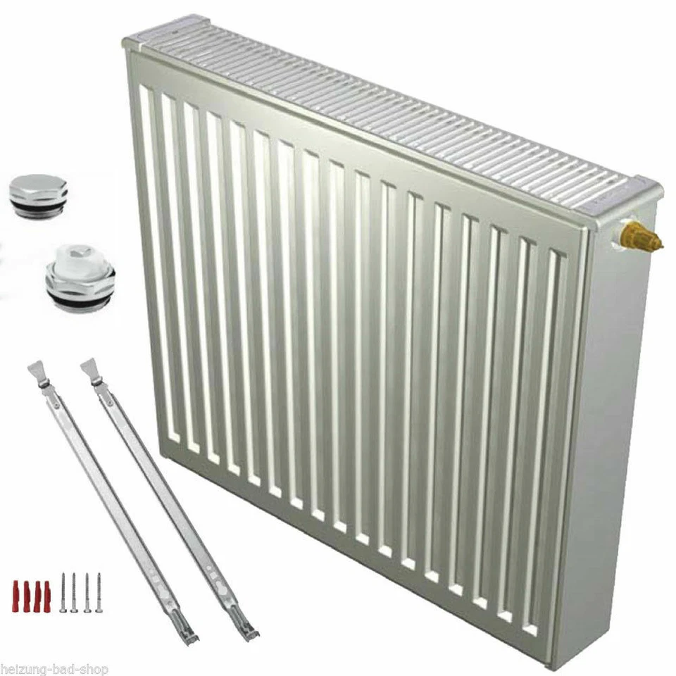 Buderus Ventil Heizkörper Höhe 30 40 50 60 90 cm Typ 11 21 22 33 mit Halterung - Bild 3 von 4