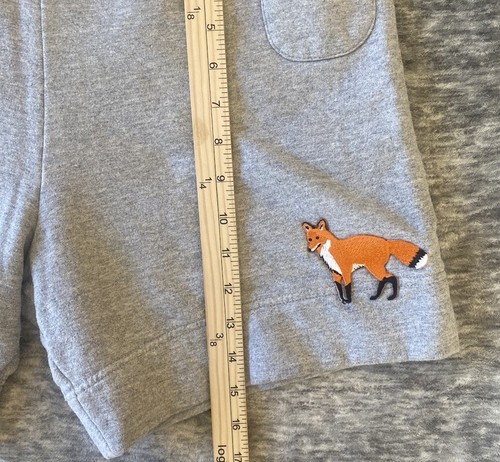 Vintage Harvey Faircloth Barney’s Sweat Shorts Sz L Heather Grey With Orange Fox - Picture 8 of 14