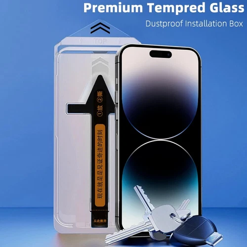 Displayschutzfolie für iPhone 16E 16 Pro Max 15 14 13 12 Hartglas Full Cover - Bild 3 von 13