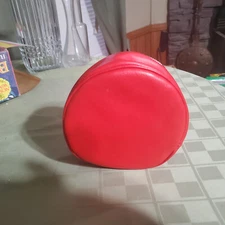 Vintage makeup/toy bag/container made in japan 1963 5" x 2" Red Zippered Hedaya