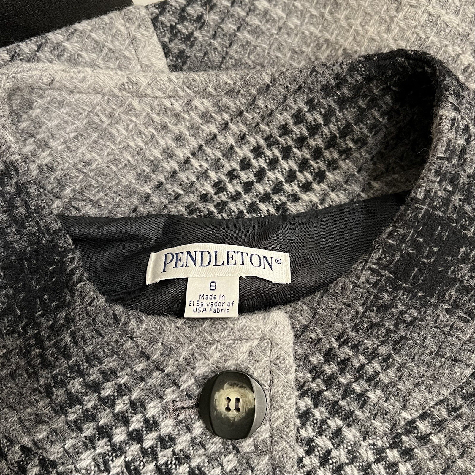 Pendleton Black Gradiant Four Button Coat Womens … - image 6