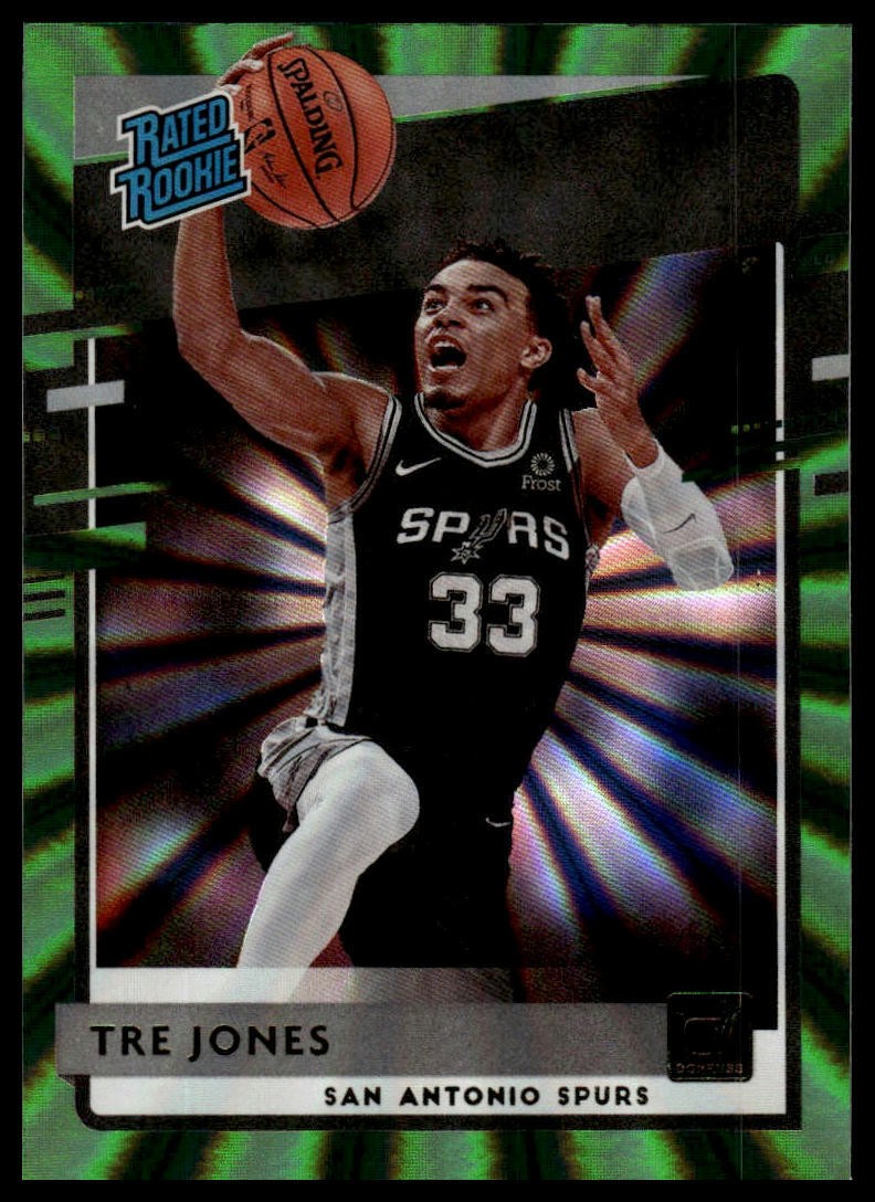 2020-21 Donruss #244 Tre Jones Green Laser