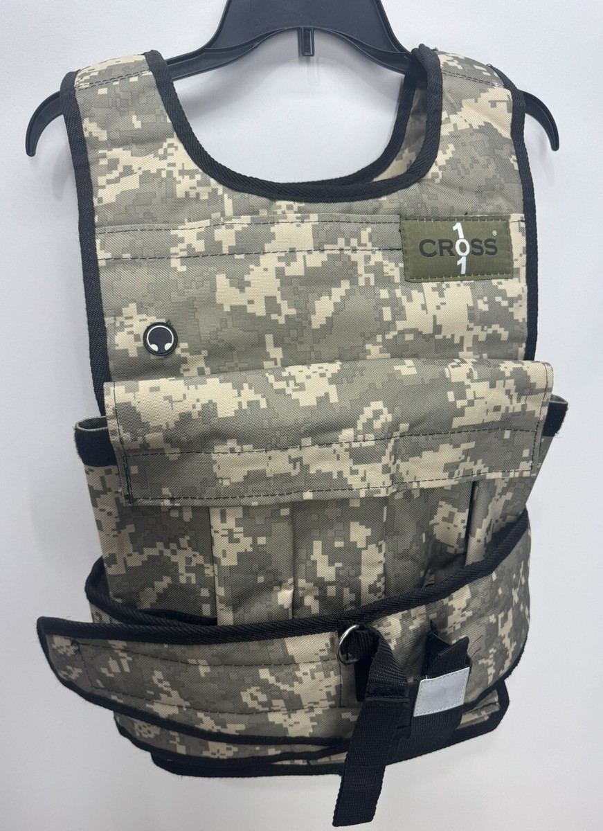 Cross 101 Adjustable Camouflage Weighted Vest (Up to 40 with shoulder  pads
